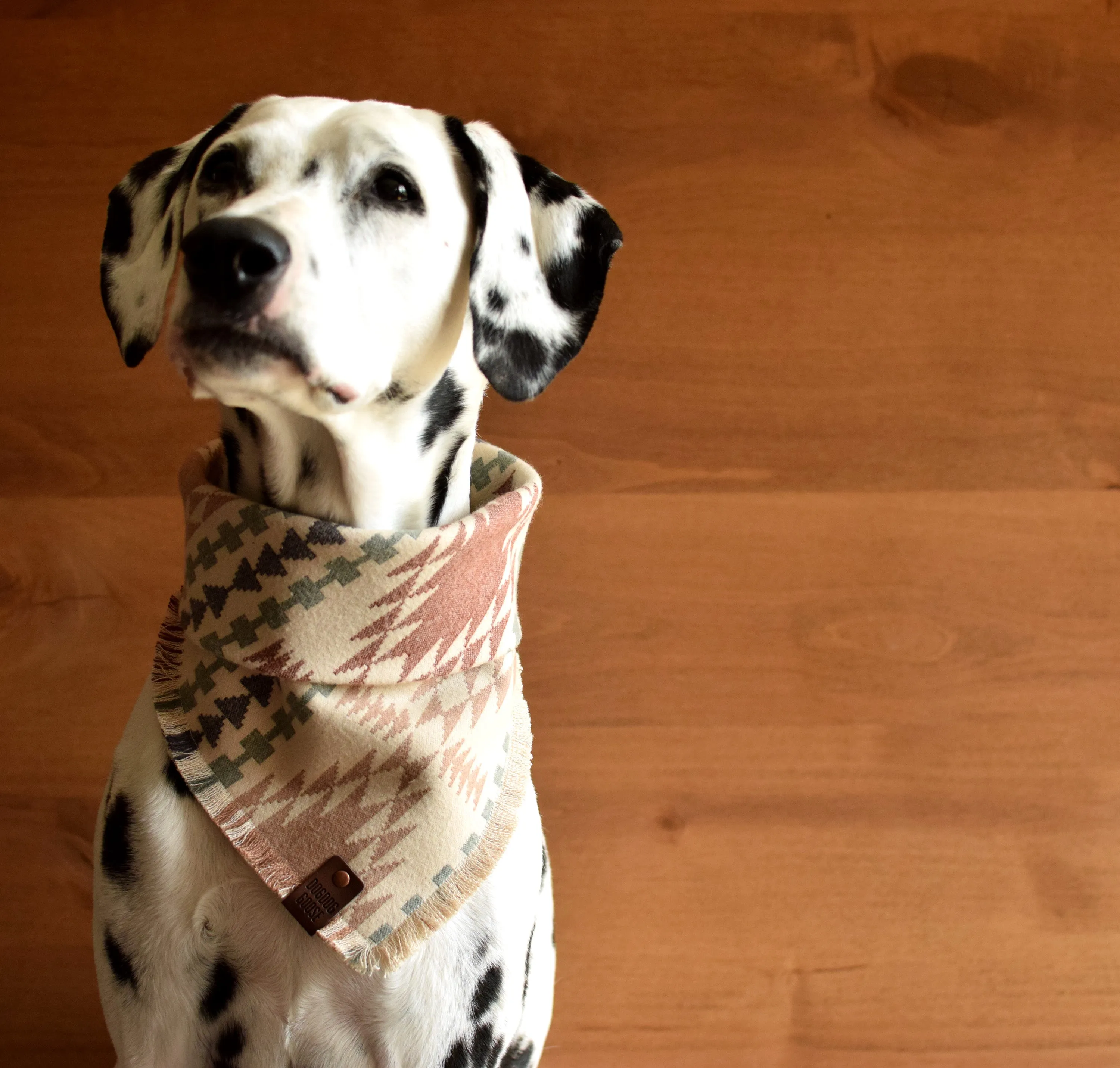 TUCSON Luxe Fringed Flannel Dog Bandana - Snap/Tie On Cotton Scarf