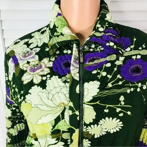 UBU I’LL BE ME Floral Quilted Handmade Jacket Size S