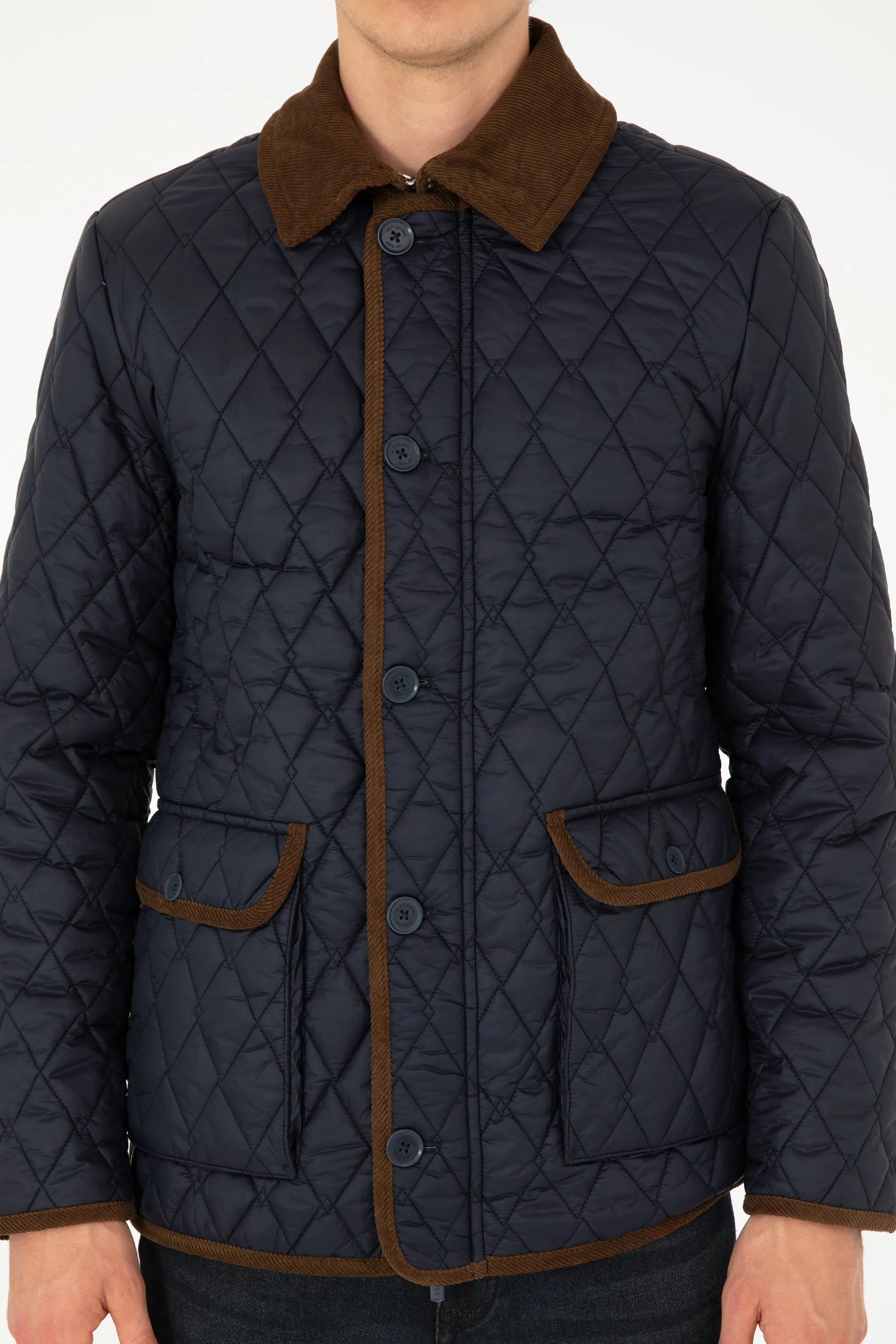 USPA Men Jacket Vest Quilted F/S Navy VR033 USPJK149 US POLO ASSN.