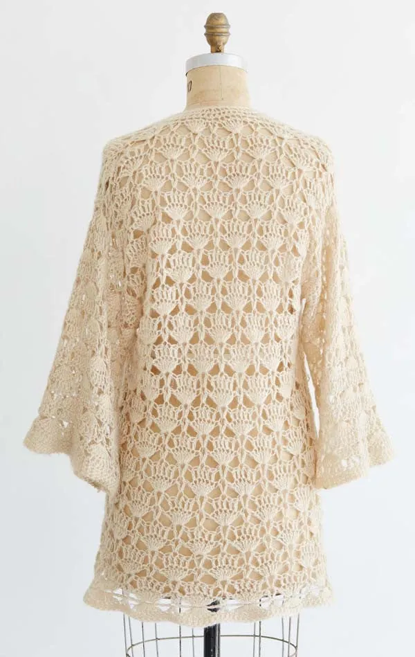 Vintage Crochet Lacy Shell Sweater Crochet Pattern