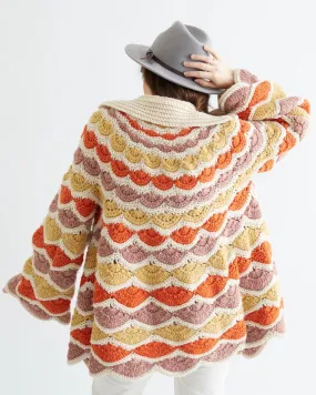 Vintage Shell Stitch Sweater Jacket Crochet Pattern