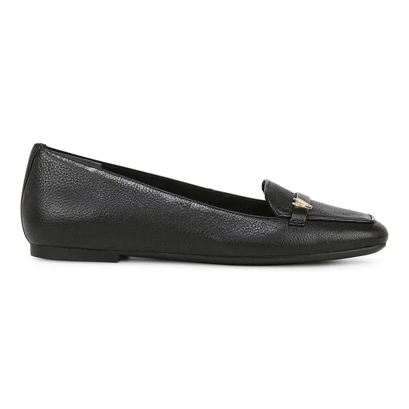 Vionic Women's Hayes Loafer Flats- Black Leather