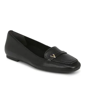 Vionic Women's Hayes Loafer Flats- Black Leather