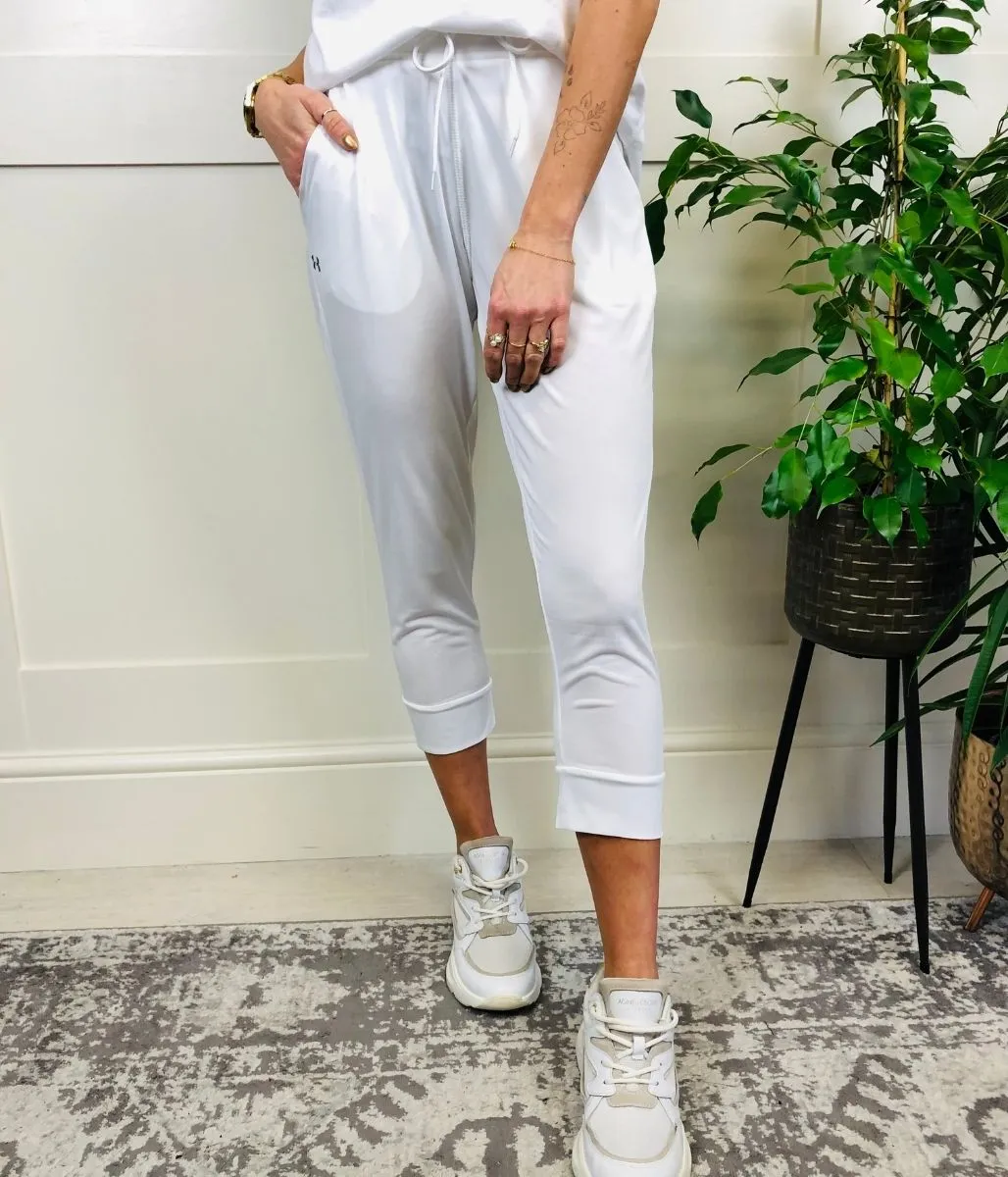 White Loose Capri Joggers