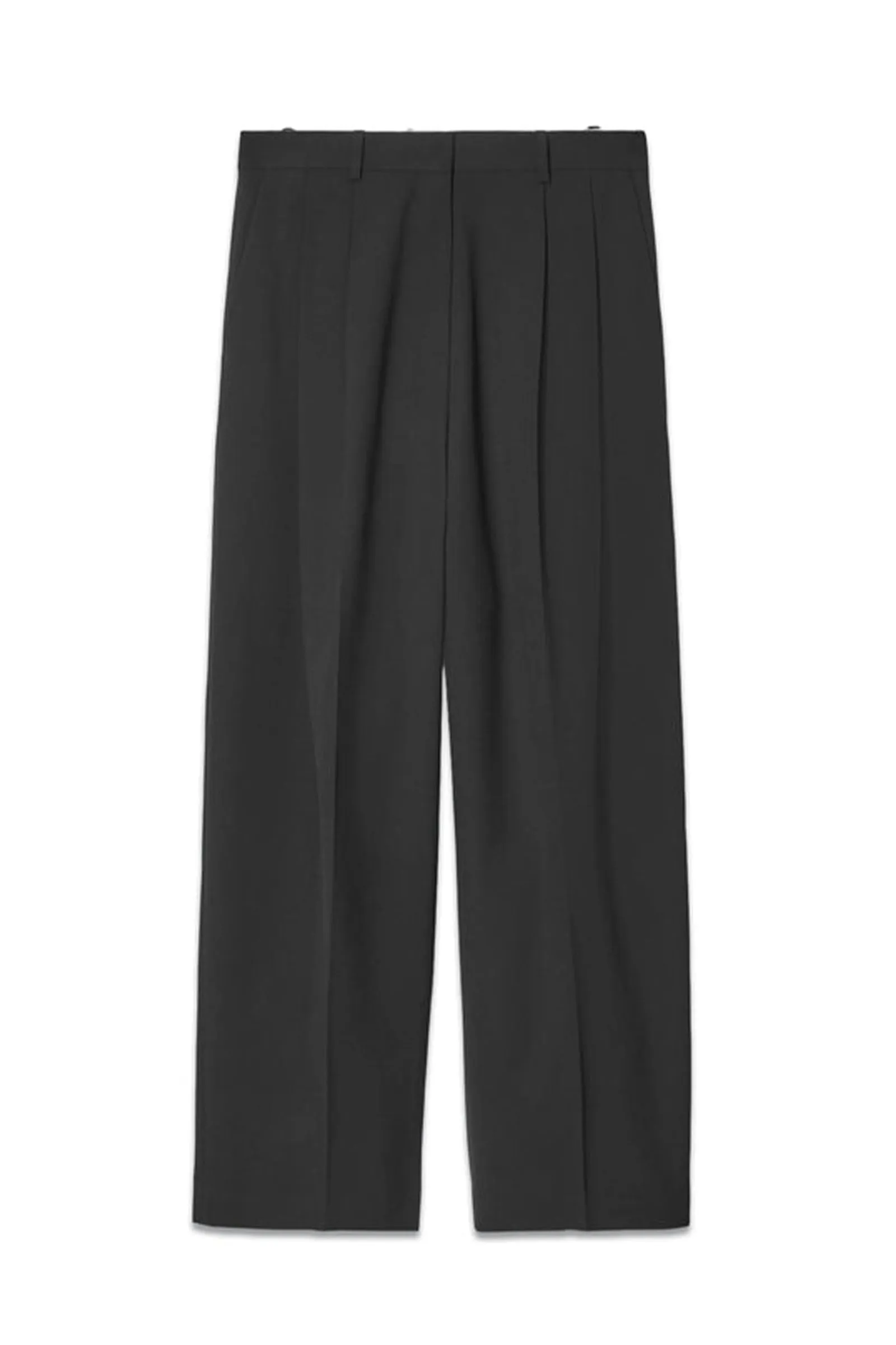 Wide-leg Tailored Twill Trousers