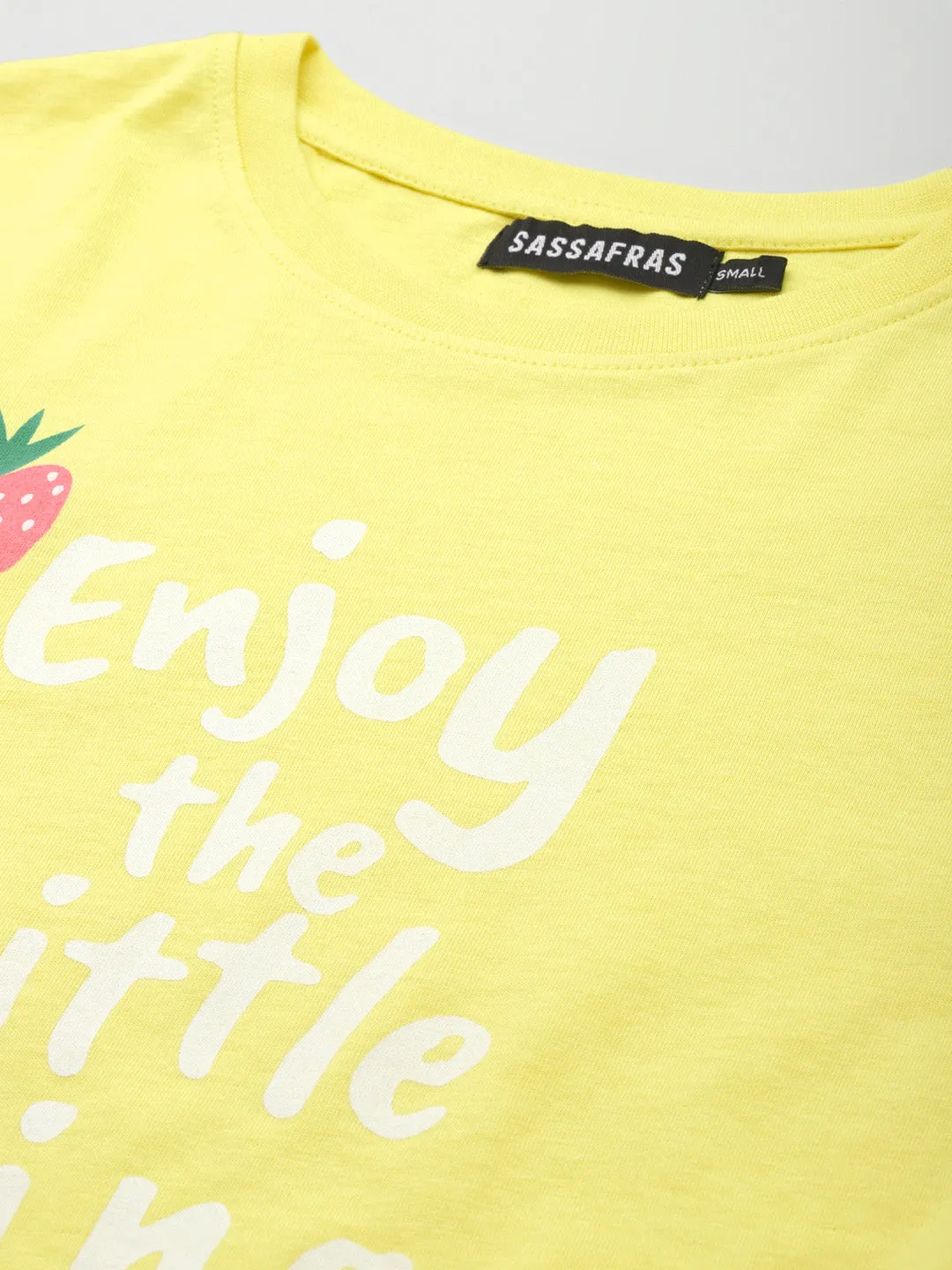 Women Yellow Enjoy-The-Little-Things T-Shirt