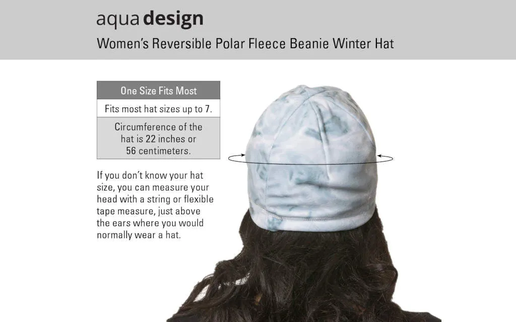 Womens Reversible Polar Fleece Winter Hat | Aqua Design