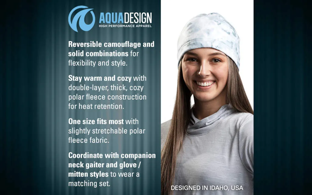 Womens Reversible Polar Fleece Winter Hat | Aqua Design