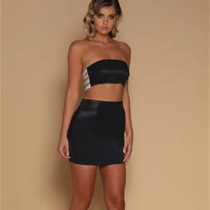 Women's Summer Backless High-Waist Two-Piece Dress With Sequin