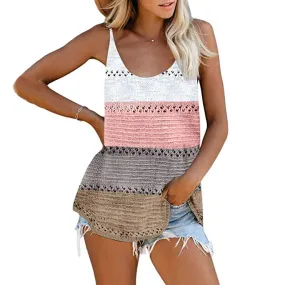 Women's Summer Scoop Neck Knit Cami Tank Blouse