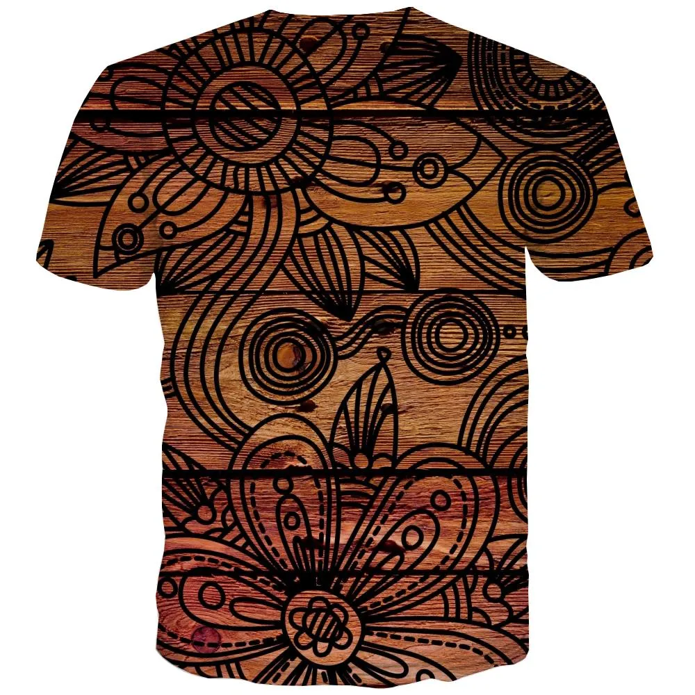 wood grain black pattern road tshirt special texture t shirt 3D different art costume Cool men