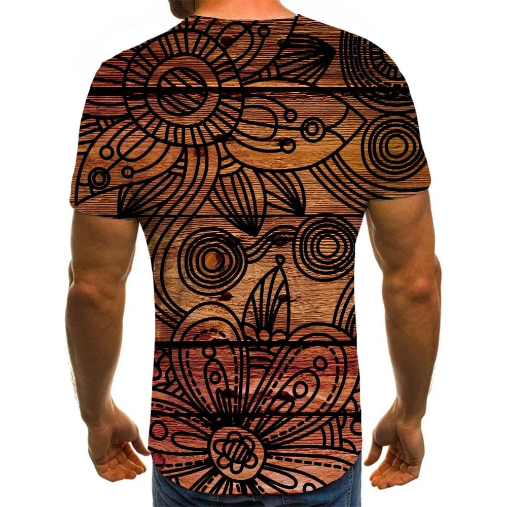 wood grain black pattern road tshirt special texture t shirt 3D different art costume Cool men