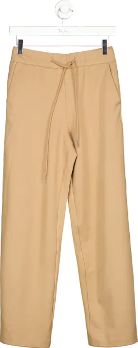 WYSE LONDON Camel Penny ponte Wide Leg Trousers UK 8