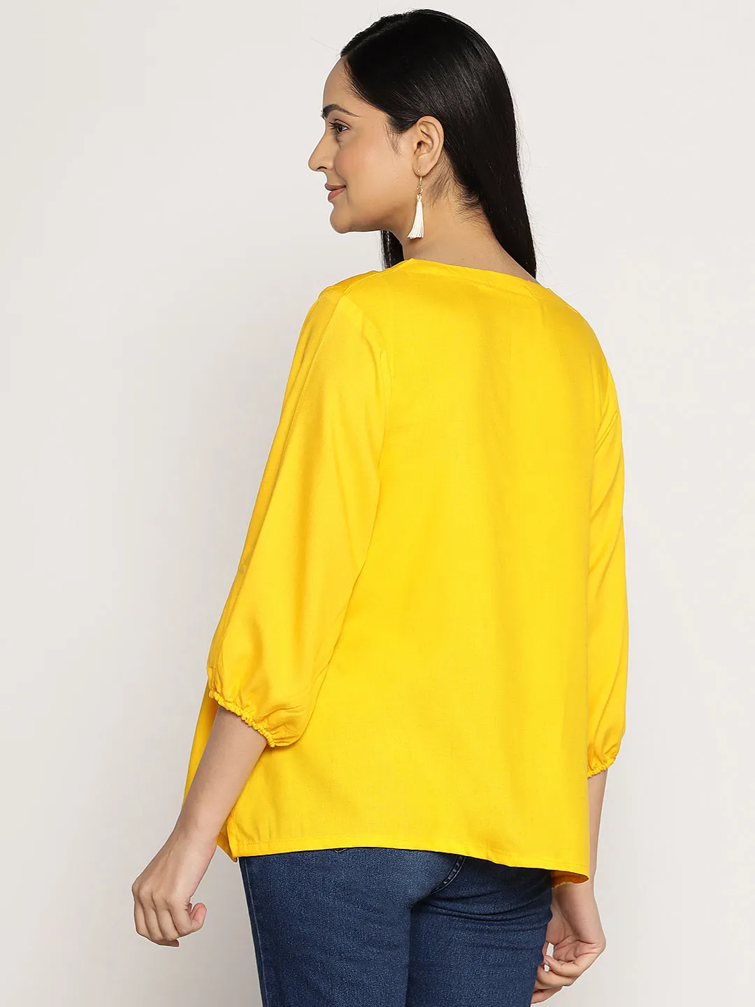 Yellow Rayon Top - OrchidRipple