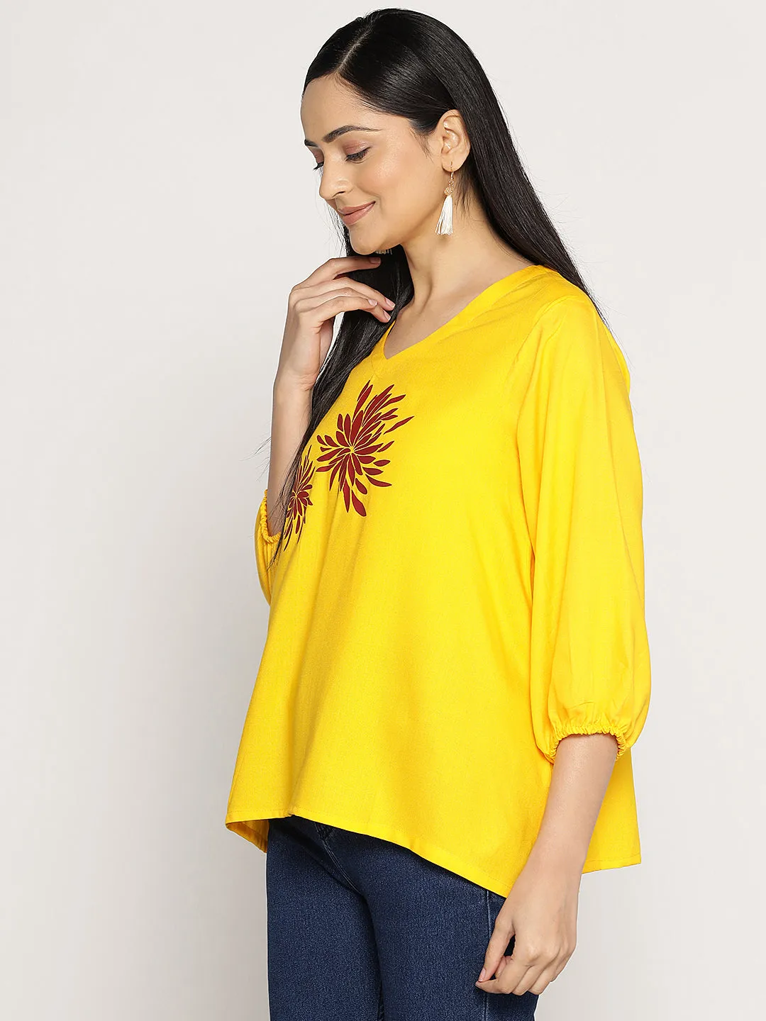 Yellow Rayon Top - OrchidRipple