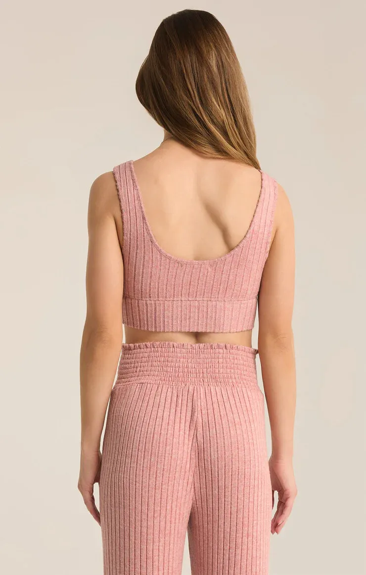 ZSUPPLY Zoe Rib tank bra-Rosebud